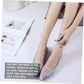 Resim SAFIGLE 1 Çift Düz Pompalar Bale Düz Ayakkabılar Şık Pu Ayakkabılar Nefes Alabilen Ayakkabılar Klasik Düz Ayakkabılar Gündelik Slip-Ons Sivri Burun Düz Ayakkabılar Düz Mokasen Dört Mevsim 