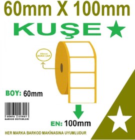 Resim Kuşe Etiket 60X100 Barkod Etiketi 30 Rulo 15000 