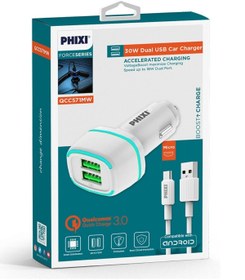 Resim L'eDoren Force Çift Çıkışlı Fast Micro Usb Kablolu Araç Şarj Cihazı Samsung/huawei/xiaomi Qcc571m 