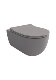 Resim Bocchi V-tondo Rımless Asma Klozet Mat Gri 1416-006-0128 Kapak Dahil Parlak Beyaz 