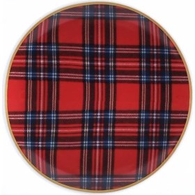 Resim Zm Decor Ekose Kırmızı Tabak 17 cm 