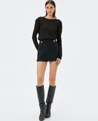 Resim Triko Kazak Ajurlu Bisiklet Yaka Uzun Kollu 