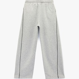 Resim Koton Beli Bağcıklı Biyeli Oversize Jogger Eşofman Altı Kar Melanj 6sal40064ık Gri Melanj 