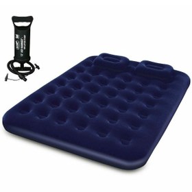 Resim Allmart Taşınabilir şişme kamp yatağı 203 x 152 x 22 cm (Çift Havalı Yatak + Pompa) 