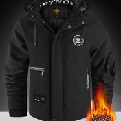 Resim Erkekler İçin Ağır Kışlık Ceket - Fermuarlı Cepli, Tam Fermuar Kapama, Çıkarılabilir Kapüşonlu (Çıkarılabilir), Polyester Dolgulu - Kayak ve İşe Gidiş-Geliş İçin Soğuk Hava Giyimi - Eş/Sevgili İçin İdeal Hediye (Gündelik Tarz), Yüksek Kalite İzolasyon, Dayanıklı Kumaş 