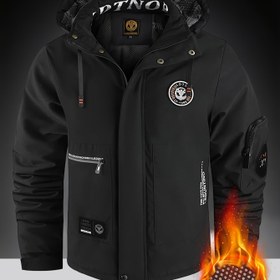 Resim Erkekler İçin Ağır Kışlık Ceket - Fermuarlı Cepli, Tam Fermuar Kapama, Çıkarılabilir Kapüşonlu (Çıkarılabilir), Polyester Dolgulu - Kayak ve İşe Gidiş-Geliş İçin Soğuk Hava Giyimi - Eş/Sevgili İçin İdeal Hediye (Gündelik Tarz), Yüksek Kalite İzolasyon, Dayanıklı Kumaş 