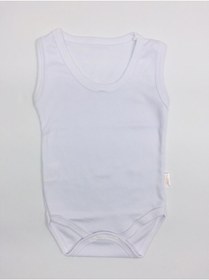 Resim babixkids Unisex Bebek Beyaz Pamuklu Askılı Çıtçıtlı Body 