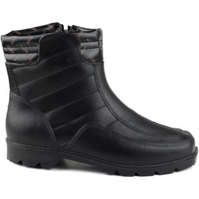 Resim Gezer Siyah Içi Yünlü Lastik Bot Su Geçirmez Kısa Merdane Avcı-Balıkçı-Kampçı 