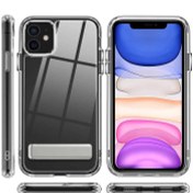 Resim Gpack Apple Iphone 11 Kılıf Lüx Silikon L Standlı Şeffaf 
