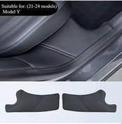 Resim Chuangyinshop Model Y Arka Kapı Eşik Koruma Paspası Siyah Kaymaz Çizilmeye Dayanıklı 