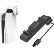 Resim Zljnx Yeni Ps5 Denetleyici Şarj Cihazı Çift Hızlı Şarj Cradle Dock Istasyonu Playstation 5 Gamepad Için Kablosuz Joystick Joypad (Yurt Dışından) 
