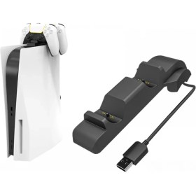 Resim Zljnx Yeni Ps5 Denetleyici Şarj Cihazı Çift Hızlı Şarj Cradle Dock Istasyonu Playstation 5 Gamepad Için Kablosuz Joystick Joypad (Yurt Dışından) 