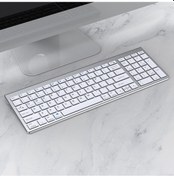 Resim Rogfer 109 Üç Modlu Kablosuz Bluetooth Klavye Gümüş - Silver 
