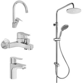 Resim Artema Win S Batarya Seti + System Rain Ls25 Tepe Duş Seti Krom 