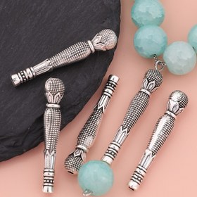 Resim 8 adet Boncuk Çiçek Şekilli Rosary Düz Delik Boncuklar 33mm Çinko Alaşım Aksesuarları Vintage Yuvarlak Gevşek Boncuklar Klasik Çift Taraflı Desen Delikli Aralıklı Boncuklar 3D Uzun Düz Delik Dize Dokuma Takı DIY Bilezikler, Kolyeler, Giyim Aksesuarları Boncuk Seti Boncuk Şanslar Dekorasyonlar 