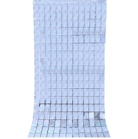 Resim Sones 2 Adet 1x2m Kare Yağmur İpeği Kapı Perdesi Doğum Günü Partisi Arka Plan Duvar Dekorasyonu Açık Mavi 3+ 