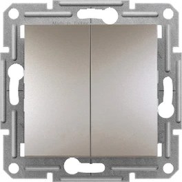 Resim Schneider Electric Çift 2 Yönlü Anahtar Vidasız Terminaller Çerçevesiz Bronz 3606480728266 