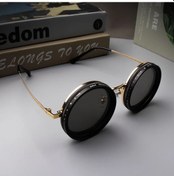Resim Hightower Siyah Altın Steampunk Tarzı Ayarlanabilir Karartma Gözlük 49mm Ultra İnce Tac Lens Altın 