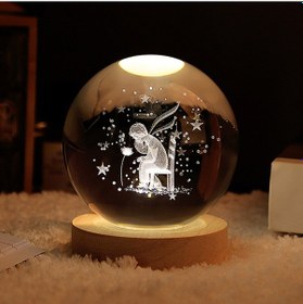 Resim Ahşap Altlıklı Usbli Gece Lambası Küçük Prens Gün Işığı Renkli 