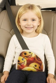 Resim SS Oto Çocuk Emniyet Kemeri Düzenleyici Ve Tutucu Emniyet Kemer Pedi(GÜLEN EMOJİ) Yumuşak kumaş 