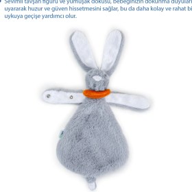 Resim Babyjem Emzik Askılı Tavşan Uyku Arkadaşı Gri 