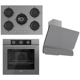 Resim Flowart Basic Serisi Gri Ankastre Set (RS038 - XE62CPR - D082) 