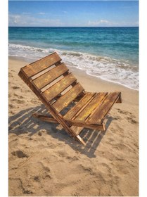 Resim Ceritoğlu Katlanır Çok Amaçlı-plaj-ev-bahçe-piknik Katlanır Tabure Açık Kahverengi 