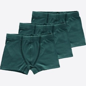 Resim Malabadi Erkek Çocuk Yeşil 3 Lü Paket Pamuk Elastan Boxer 209 