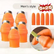 Resim 30 adet Silikon Başparmak Bıçağı Seti Bahçecilik için - 5 Ergonomik Turuncu Başparmak Bıçağı ile 25 Parmak Kılıfı içerir, Bitki Budama Araçları için İdeal | Ergonomik Başparmak Bıçakları|Esnek Başparmak Bıçağı 