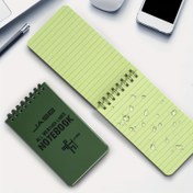 Resim 1/2/5 adet JASE Her Hava Koşuluna Dayanıklı Su Geçirmez Defter - Taktik Cep Boyutu 7.62cm x 12.7cm Askeri Yeşil, Dış Mekan Aktiviteleri, Yürüyüş, Kamp ve Acil Kayıt İçin Uygun 