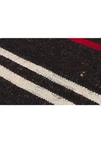 Resim Siyah Renk Beyaz Bordo Rengi Kilim Paspas 