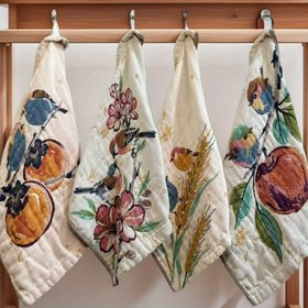 Resim 1 Adet Vintage Kuş & Çiçekli Kare Havlu - Süper Yumuşak Emici Polyester Karışımı, Banyo için Anti-Solma Çok Fonksiyonlu Yüz El Ayak Havlusu, Mutfak Dekoru, Ev Dekorasyonu, Solmaya Dirençli Kumaş, Klasik Desen, Dayanıklı Malzeme, Banyo Gereçleri 