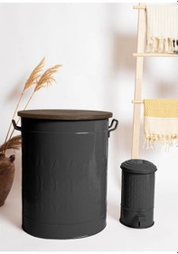 Resim The Mia Prizma Çöp Kovası Banyo Siyah 5 Lt Beyaz 