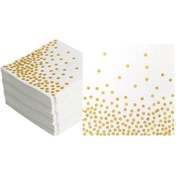 Resim Peçeteler 100'lü Paket, Beyaz Ve Altın Peçeteler Altın Peçeteler Peçeteler 