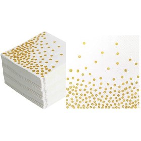 Resim Peçeteler 100'lü Paket, Beyaz Ve Altın Peçeteler Altın Peçeteler Peçeteler 
