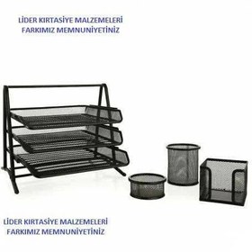 Resim METAL EVRAK RAFI VE KALEMLİK SETİ ÜCRETSİZ KARGO 