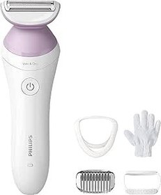 Resim Philips Beauty Lady Elektrikli Tıraş Makinesi Serisi 6000, 4 Aksesuarlı Akülü, BRL136/00, Beyaz 