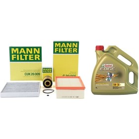 Resim Castrol Seat Leon 2013 Model Sonrası 1.6 TDI Periyodik Bakım Seti Mann Marka 5W-30 LL Motor Yağı 