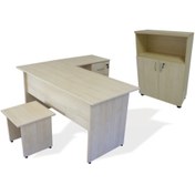 Resim VENA Nil Çalışma Ofis Masa Dolaplı Takım Akçaağaç (MASA SEHPA DOLAP KESON 3 ÇEKMECELİ) 