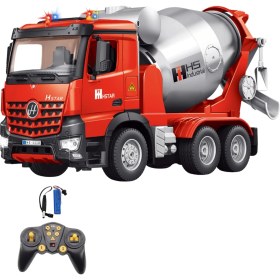 Resim Uzaktan Kumandalı Mikseri Iş Makinası Full Fonksiyon Sesli Işıklı Şarjlı Mikseri 360 Derece Dönebilen Fonksiyonlu 