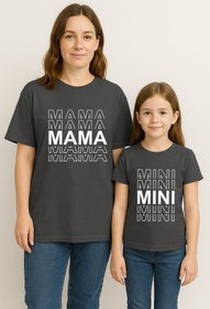 Resim SVART WEAR MAMA MINI Anne Kız Kombin Tişört Takımı T-Shirt Twin Anne Kız Çocuk Oversize MAMA MINI (TEKLİ FİYAT) 