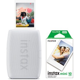 Resim Fujifilm Instax Mini Link 3 Beyaz Akıllı Telefon Yazıcısı ve 10'lu Mini Film 