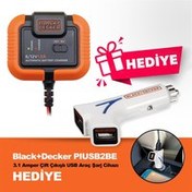 Resim BLACK+DECKER BXA21USB 6V/12V 72A Akıllı Akü Şarj ve Akü Bakım Cihazı + PIUSB2BE 3.1 Amper Çift Çıkışlı USB Araç Şarj Cihazı 