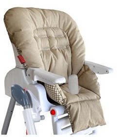 Resim Holmer Leke Tutmaz Organik Max-M Bej Mama Sandalyesi Minderi Ve Kılıfı 