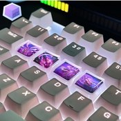 Resim New Keycaps League Of Legends Lol Kai'sa Tuşları Q-w-e-r Mekanik Klavye Tuşu Artisan Keycaps 