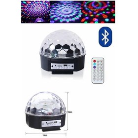 Resim Küre Disko Topu Müzik Çalar Renkli Lazer Işıklı Bluetooth Disko Parti Işığı Kumandalı 