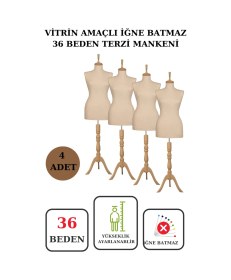 Resim 4 Adet Vitrin Amaçlı 36 Beden Terzi Mankeni Vitrin Mankeni Cansız Manken İğne Batmaz 