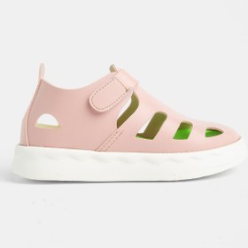 Resim Tonny Black Çocuk Unisex Pudra Hafif Tabanlı Rahat Cırtlı Sandalet 