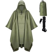 Resim Dolıty Kapşonlu Yağmur Ceket Yağmurluk Yeniden Kullanılabilir Yeşil 