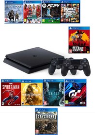 Resim ProGameX Sony Ps4 1 Tb Slim Kasa 20 Oyunlu 2 Adet V2 Kol (11.00V) Teşhir Ürün 
